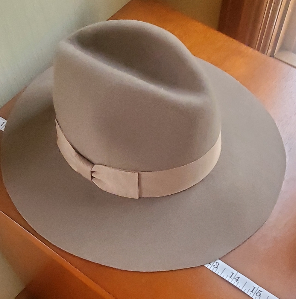Hat Attack 100% Wool Tan Fedora - image 2